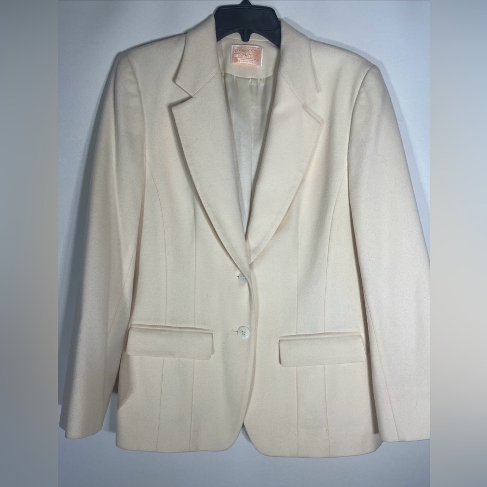 Pendleton Cream Blazer Classic Tailored Suit Jacket